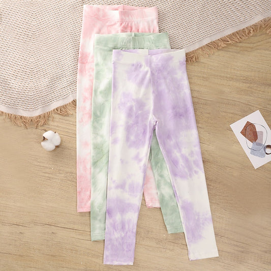 Girl's Leisure Tie-dyed Leggings