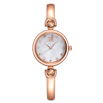 Shengke Rhinestone SK Steel Quartz Watch