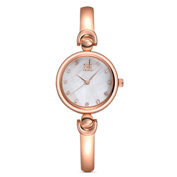 Shengke Rhinestone SK Steel Quartz Watch
