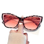 Women's Fashion Cat Eye Color Block Frame Gradient  Leopard Print Glasses