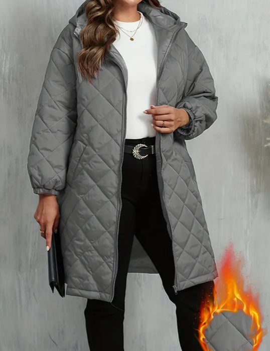 Womens Hooded Zipper Cotton Jacket