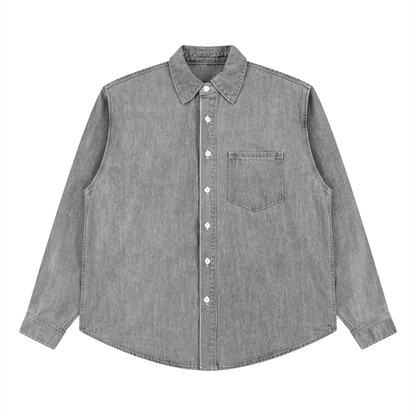 Unisex Vintage Wash Denim Shirt