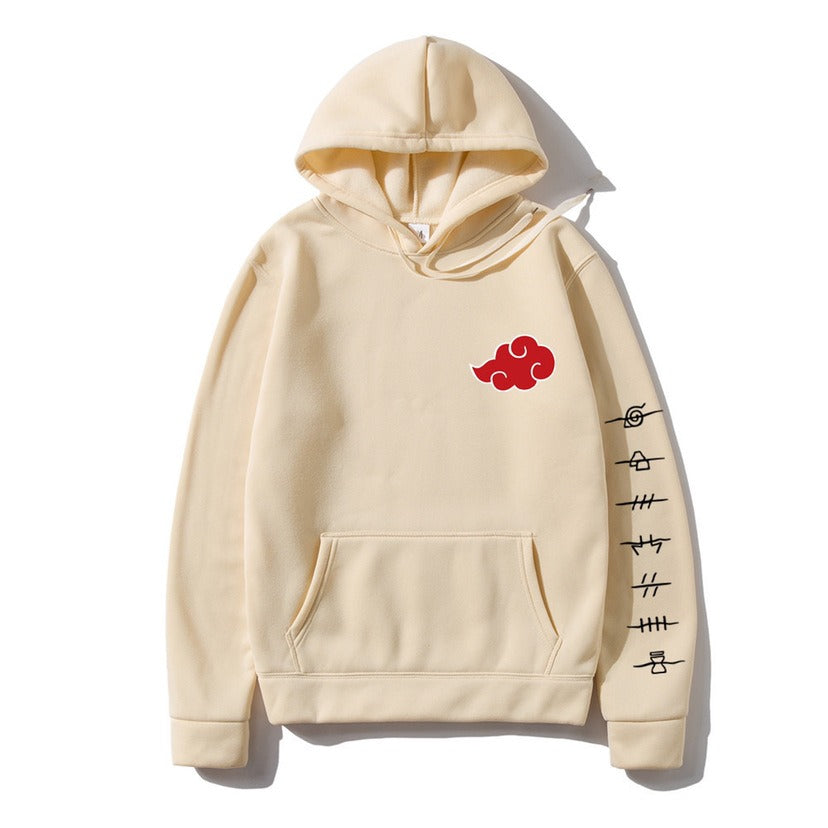 Japanese cloud print pullover hoodie oversized