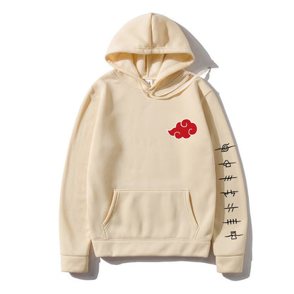 Japanese cloud print pullover hoodie oversized