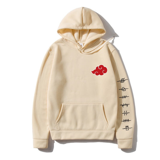 Japanese cloud print pullover hoodie oversized