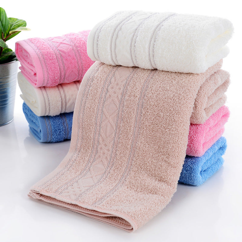 Pure Cotton Towel Soft And Highly Absorbent Solid Color All-cotton With Embroidery