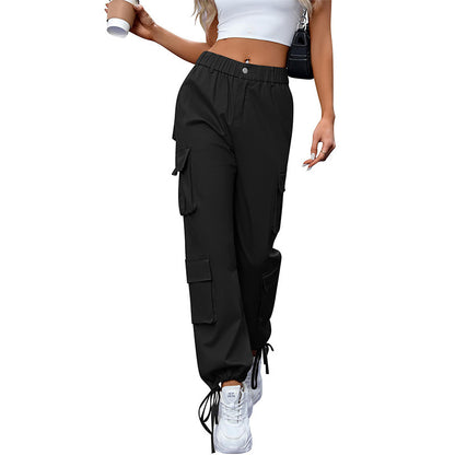 Women's High Waist Pocket Straight-leg Pants