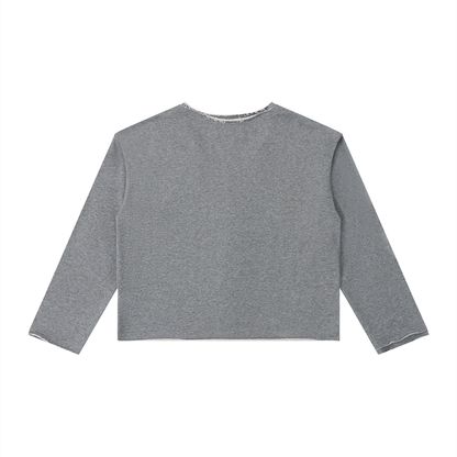 Women's Raw Hem Long Sleeve T-Shirt 310GSM