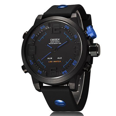 OHSEN Men's Dual Movement Waterproof Watch