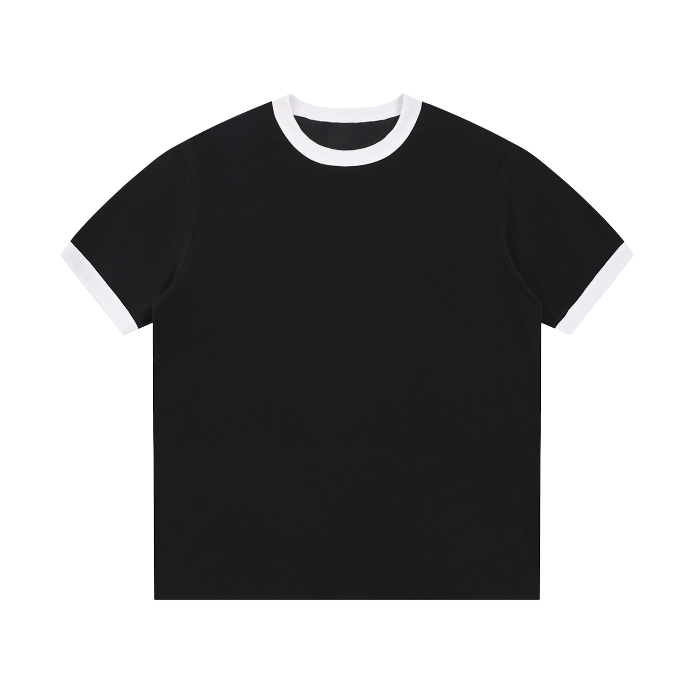 Contrast Edge Ribbed Crewneck T-Shirt