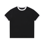 Contrast Edge Ribbed Crewneck T-Shirt