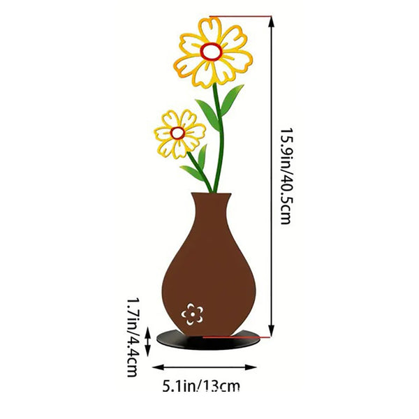 Decorative Iron Vase Wall Art