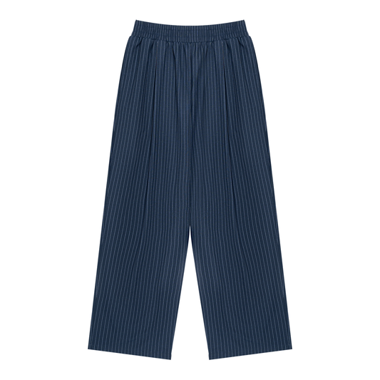 Unisex Striped Pleated Pants
