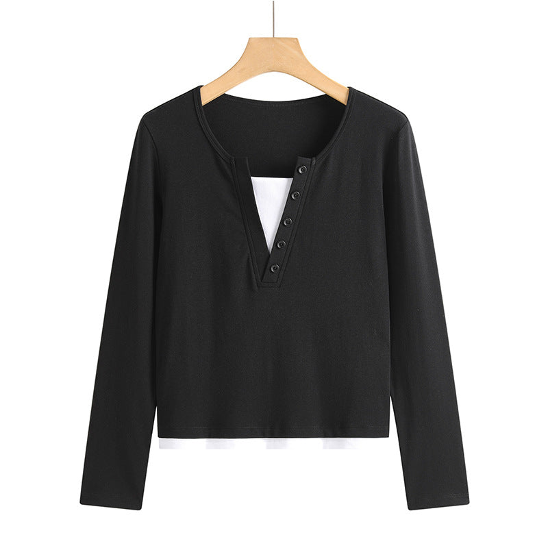 Slim fit round neck top - view 6