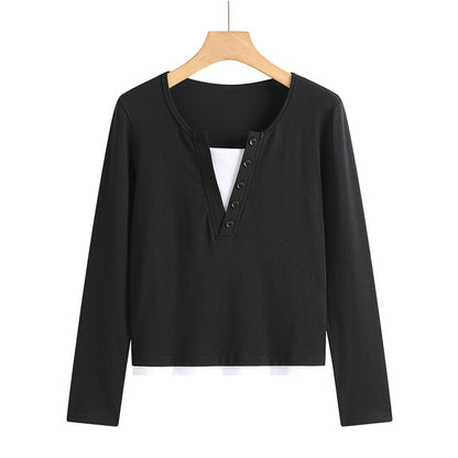Slim fit round neck top - view 6