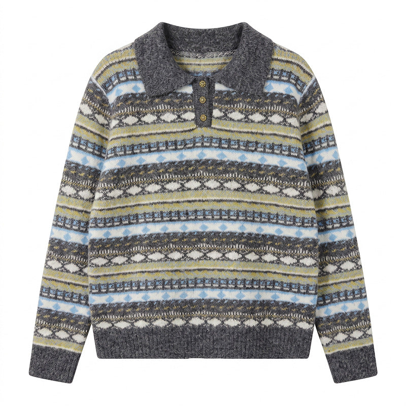 Striped long sleeved sweater