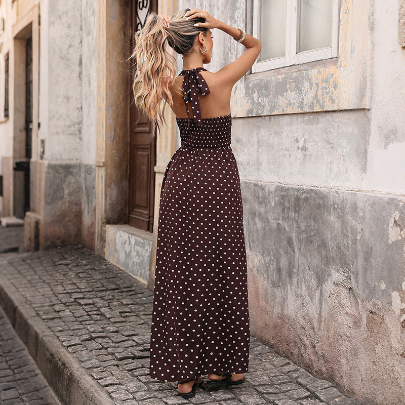 Polka Dot Halterneck Dress