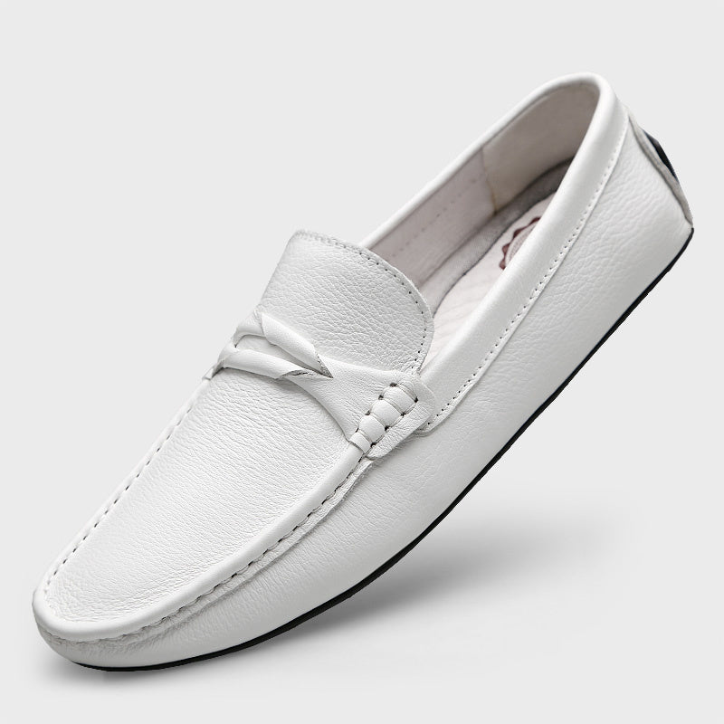 Genuine Leather Slip-on Lofter Peas