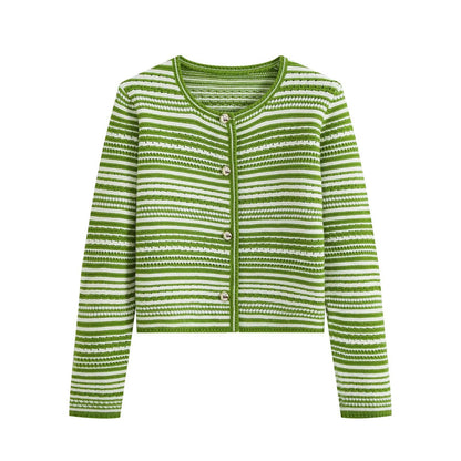 striped knitted sweater for women