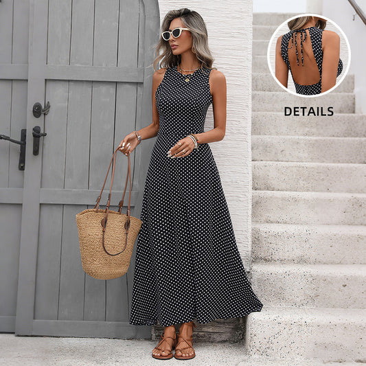 Polka Dot Backless Dress