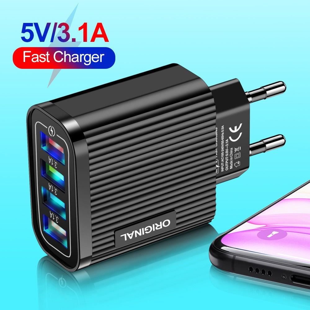 Luminous 4 USB mobile phone charging head