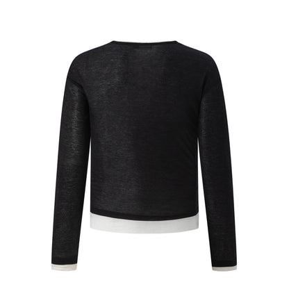 Fake Two-Piece Spliced Long Sleeve T-Shirt