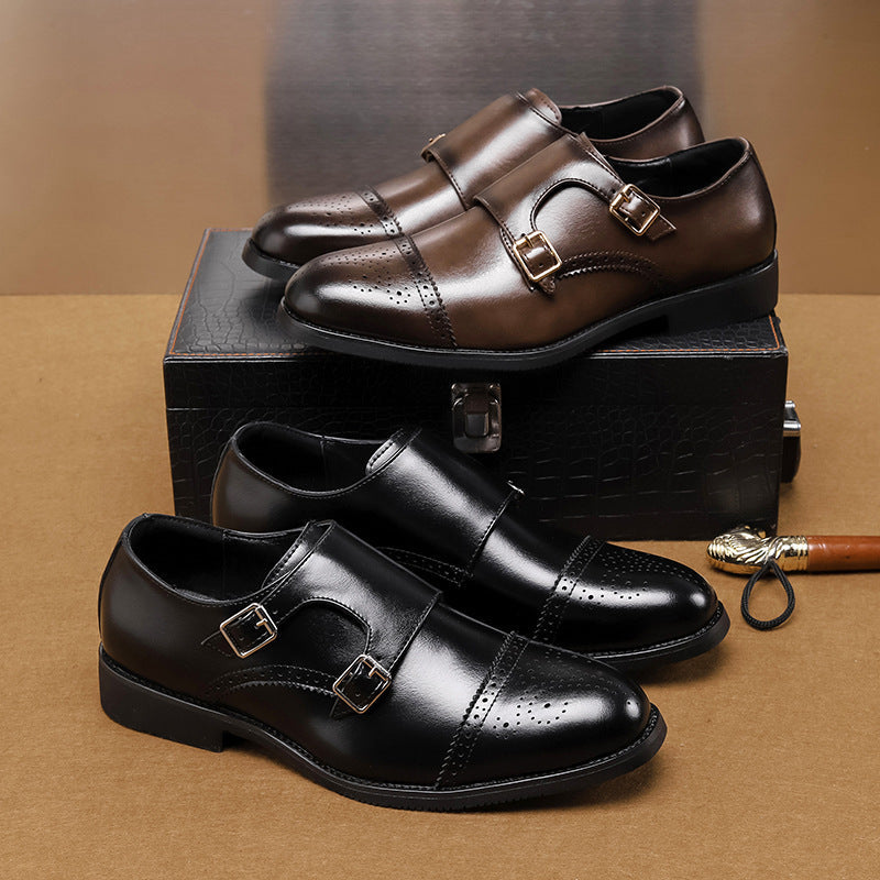 Chaussures en cuir basses Style britannique Tendance Affaires Formel Hommes Décontracté