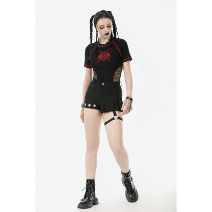 Dark in Love Gwen Pleated Garter Shorts