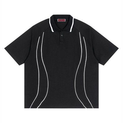 Waran Unisex Raglan Piping Polo Shirt