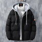 Mens Hooded Jacket Windproof Thickened