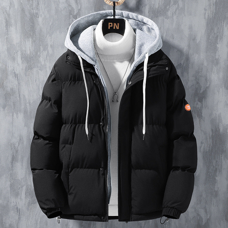 Mens Hooded Jacket Windproof Thickened