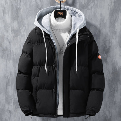 Mens Hooded Jacket Windproof Thickened
