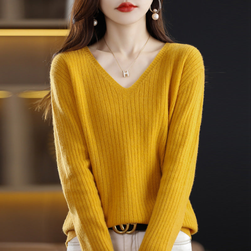 Women's Knitwear V-neck Pullover