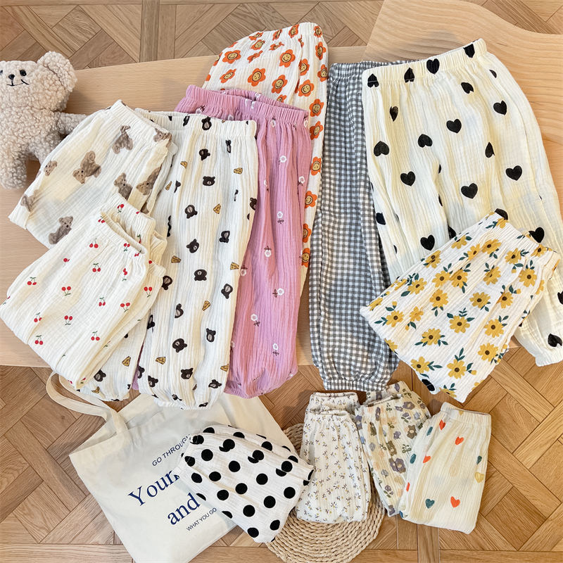 Children's Double-Layer Gauze Breathable Trousers