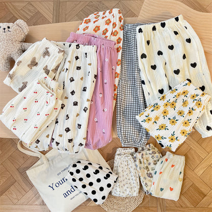 Children's Double-Layer Gauze Breathable Trousers