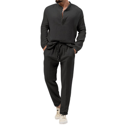 Casual T-shirt Long Sleeve Shirt Trousers Suit