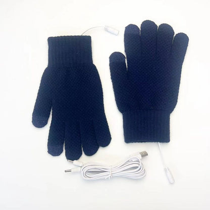 Men's knitted touchscreen electric heating gloves - view 8