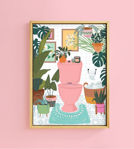 BOTANICAL PINK LOO PRINT