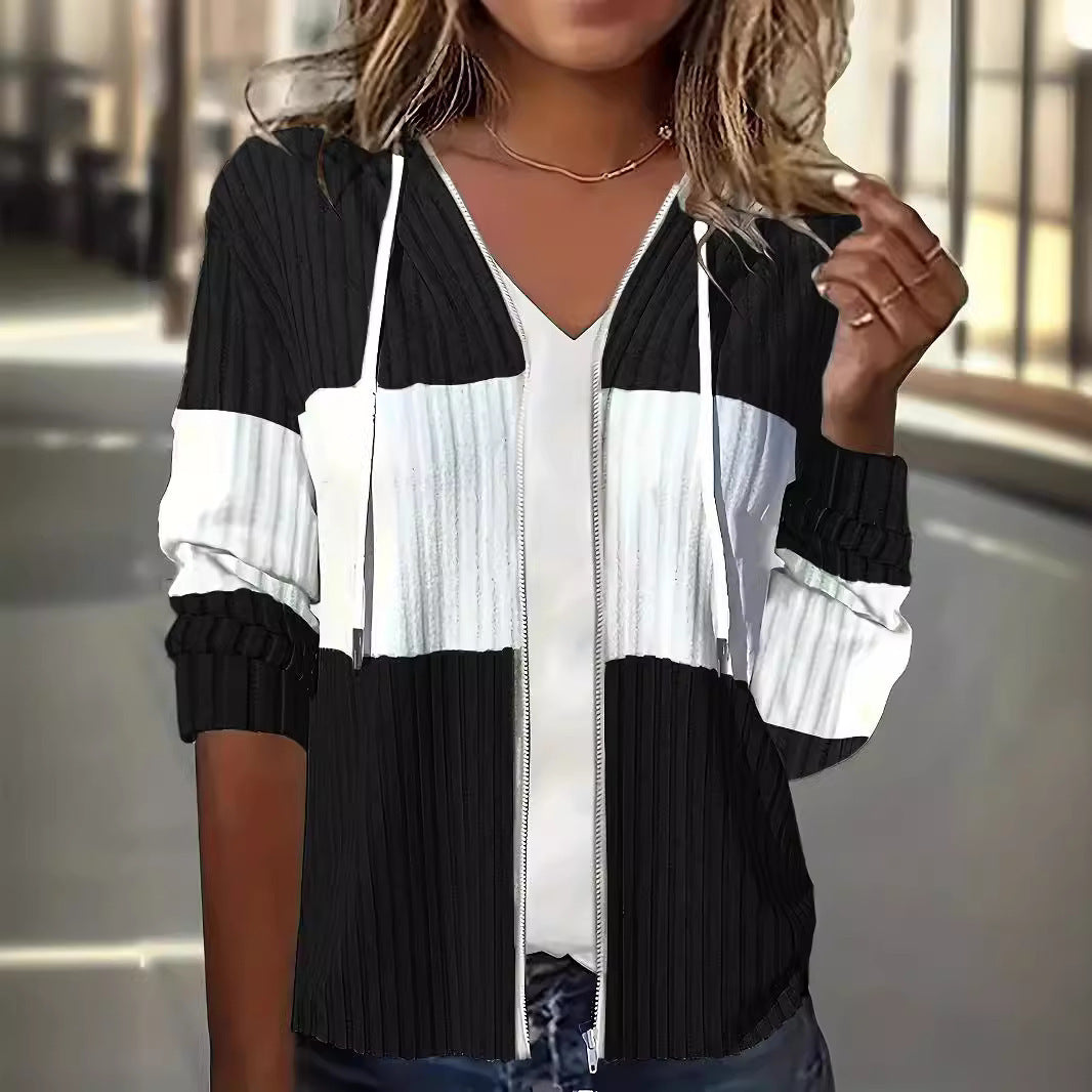 Womens Hooded Thermal Zipper Coat