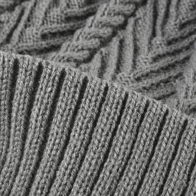 Cable knit pompom hat - view 2