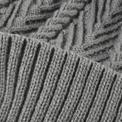 Cable knit pompom hat - view 2