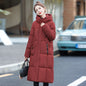 Women's Thickened Cotton-Padded Jacket Slim Fit Knee-Length Winter Coat