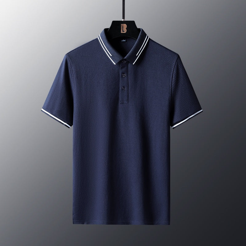 Anti-wrinkle Breathable Turn-down Collar Solid-color Shirt