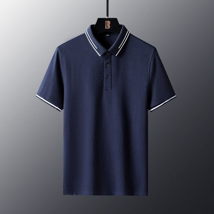 Anti-wrinkle Breathable Turn-down Collar Solid-color Shirt
