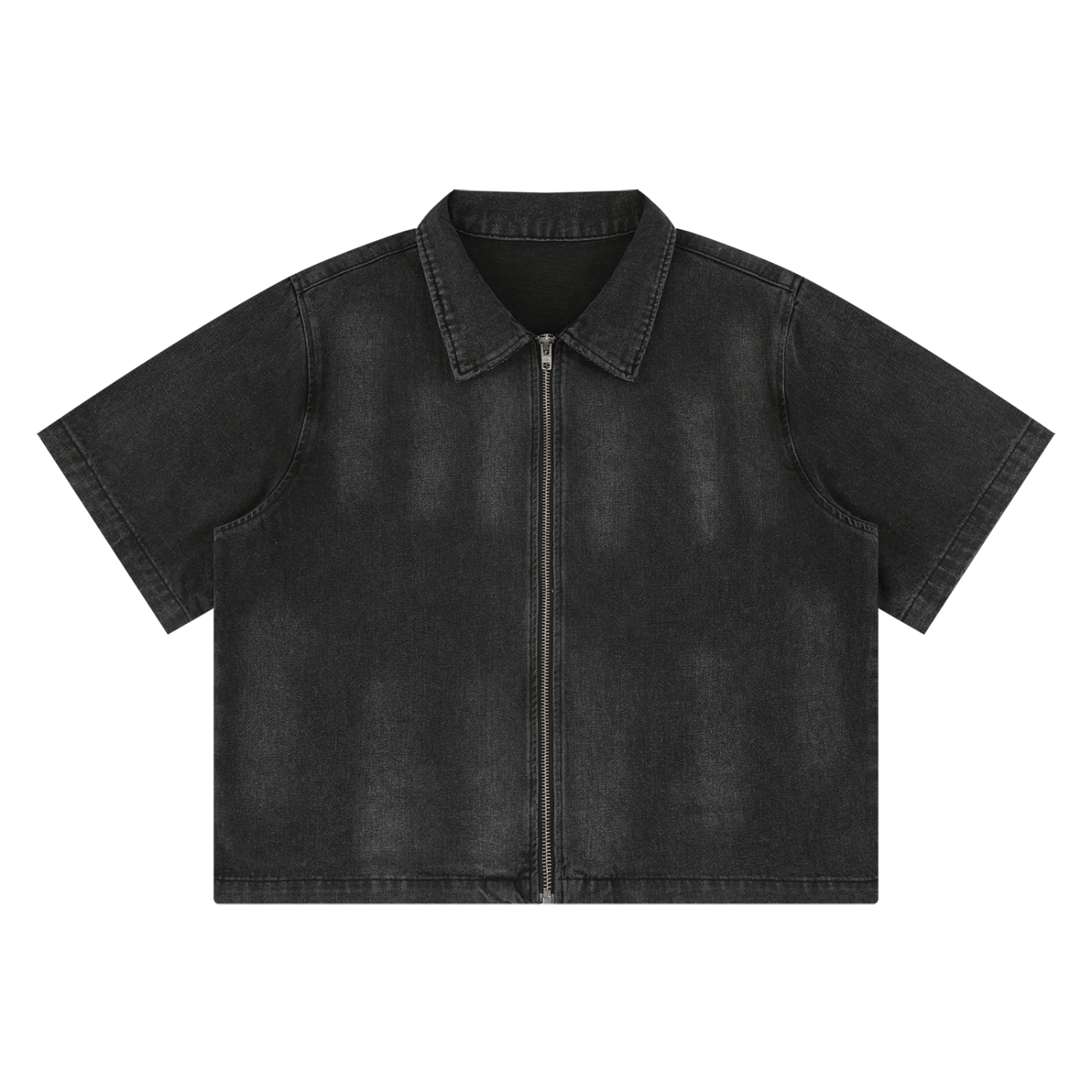 Unisex Vintage Washed Full-Zip Denim Shirt 285GSM