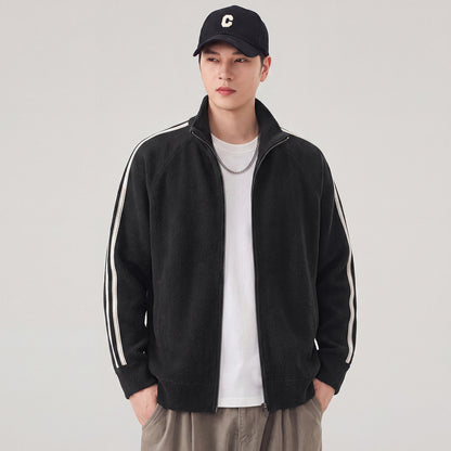 Stand Collar Solid Color Jacket