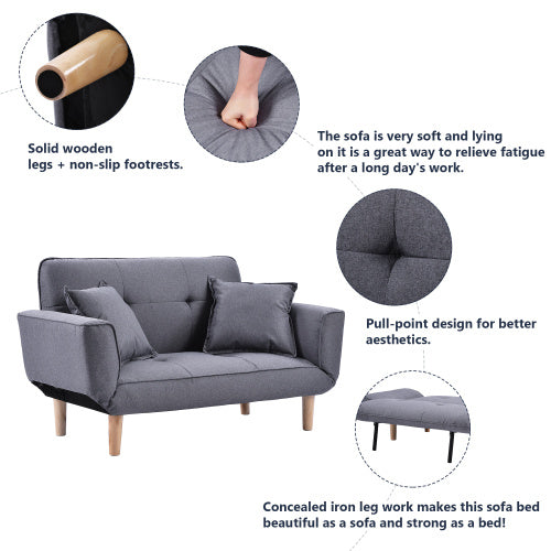Small Sofa Bed Modern And Simple Gray Sofa Fabric Living Room 2 Seater Sofa Couch Settee Recliner Sleeper