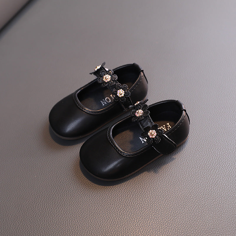 Girls Flower Soft Bottom Shoes