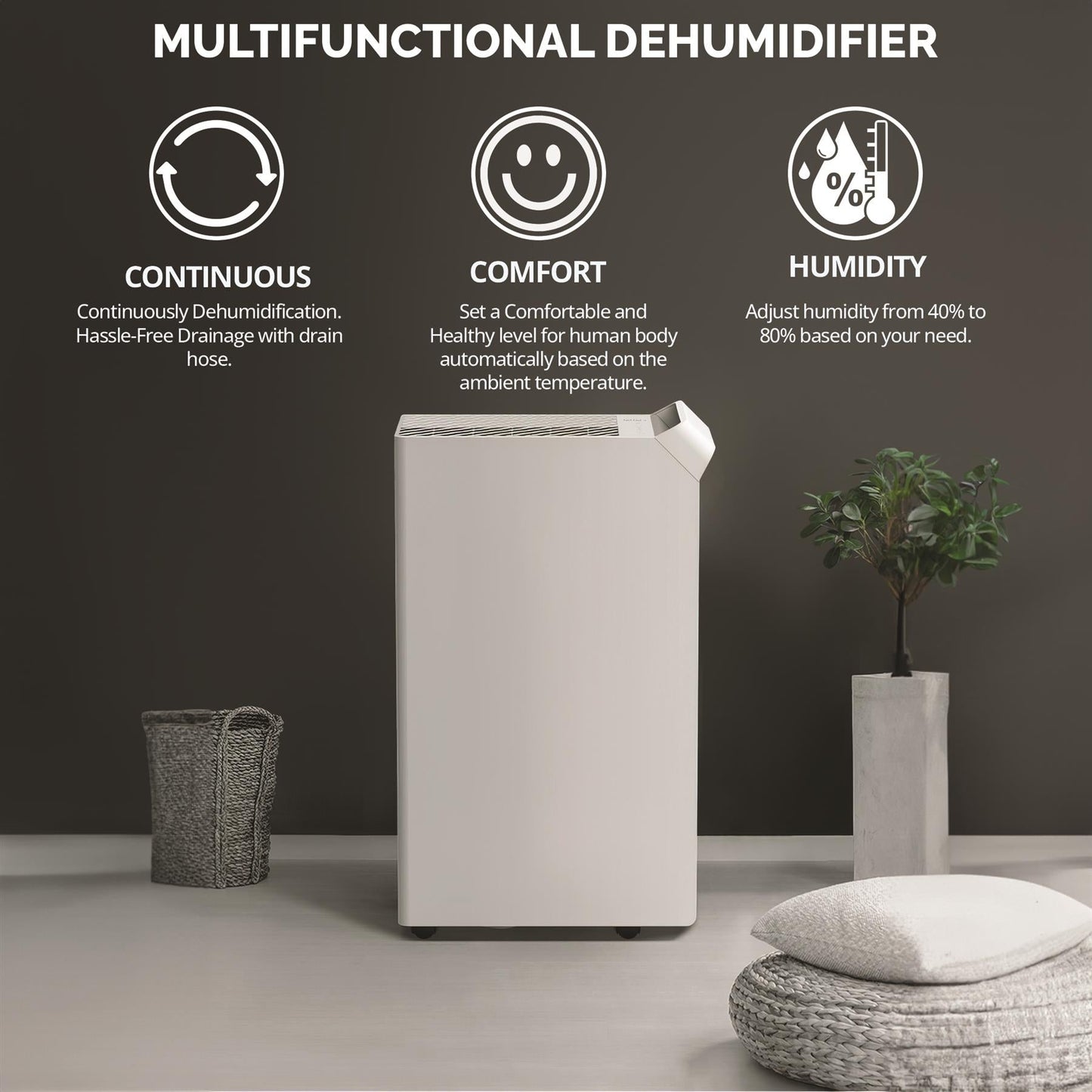 25L/Day Dehumidifier with Smart App Controls