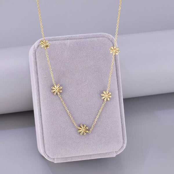 Titanium Steel Colorfast Floral Necklace - Stuffs & Savers